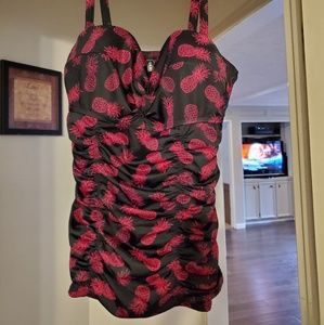 Torrid TOP ONLY tankini swimsuit 1 pineapple